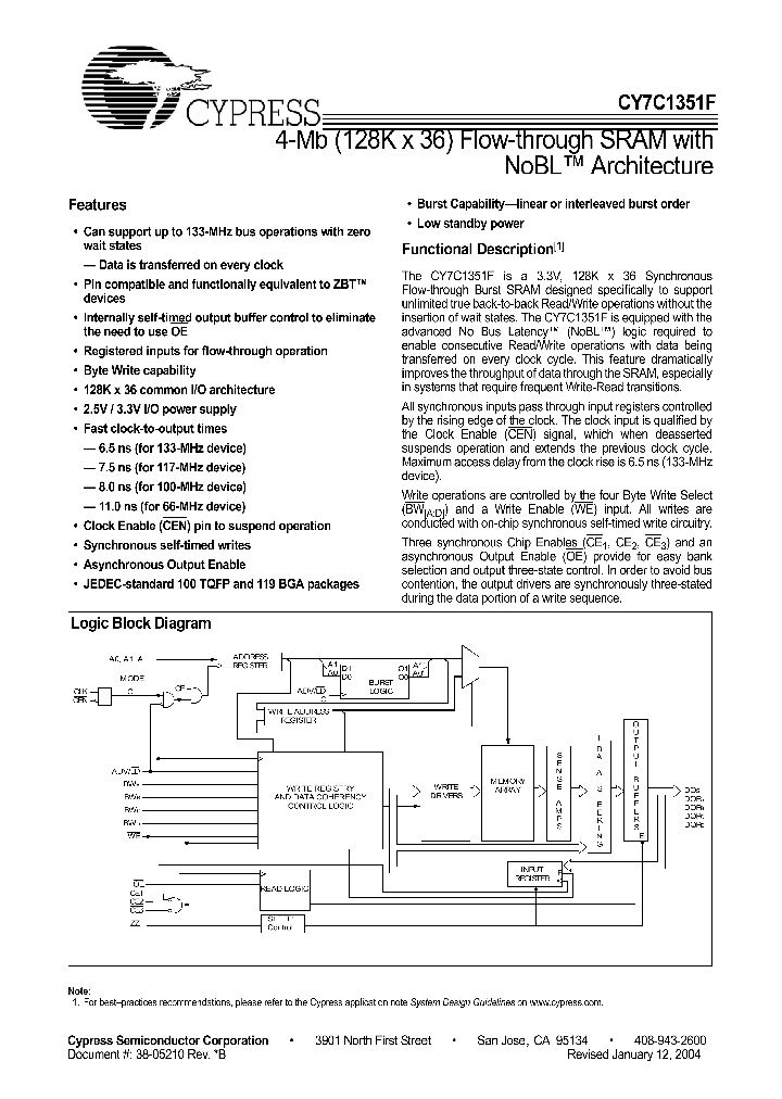 CY7C1351F_24315.PDF Datasheet