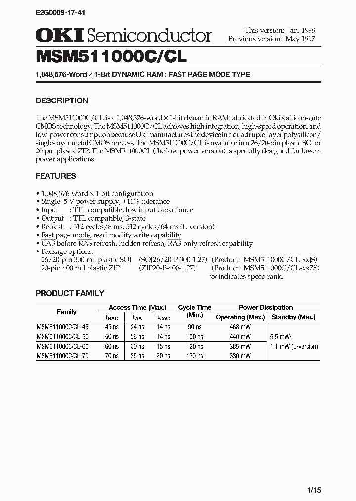 MSM511000CL_125650.PDF Datasheet