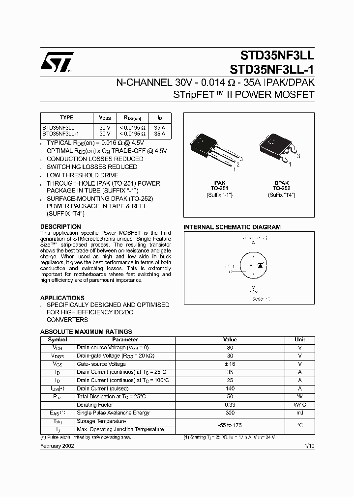 STD35NF3LL_70748.PDF Datasheet