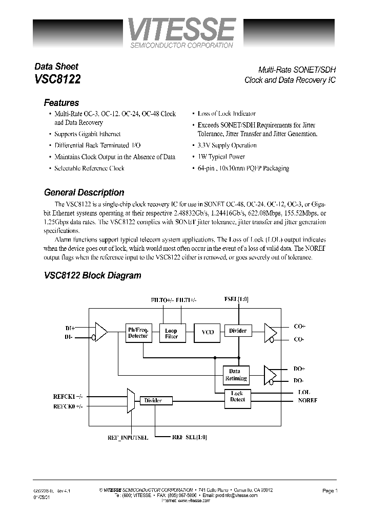 VSC8122_53941.PDF Datasheet