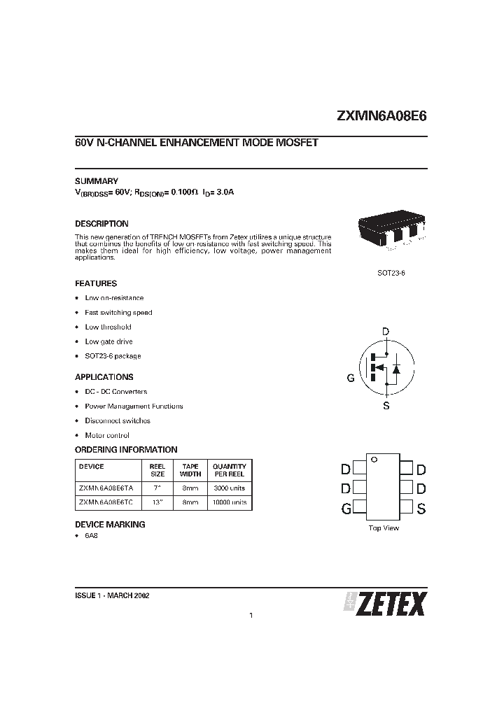 ZXMN6A08E6_23140.PDF Datasheet