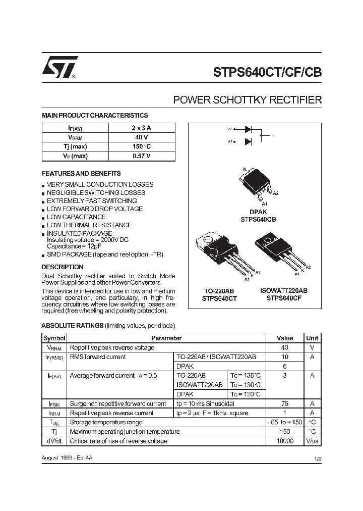 STPS640CB_299590.PDF Datasheet