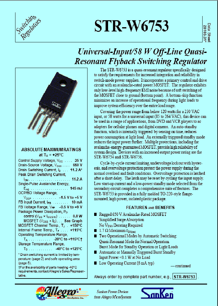 Str w5753a схема включения