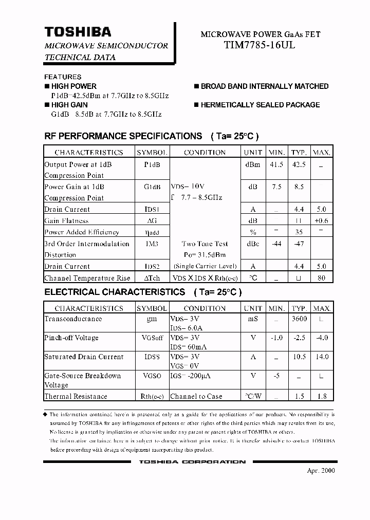 TIM7785-16UL_213587.PDF Datasheet