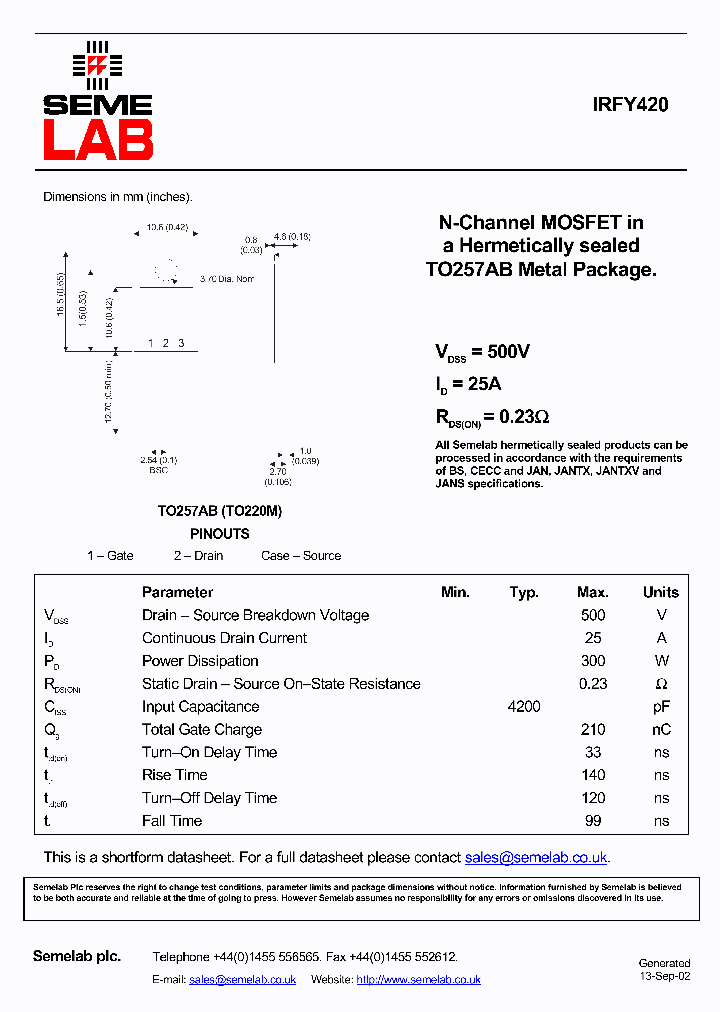 IRFY420_385334.PDF Datasheet