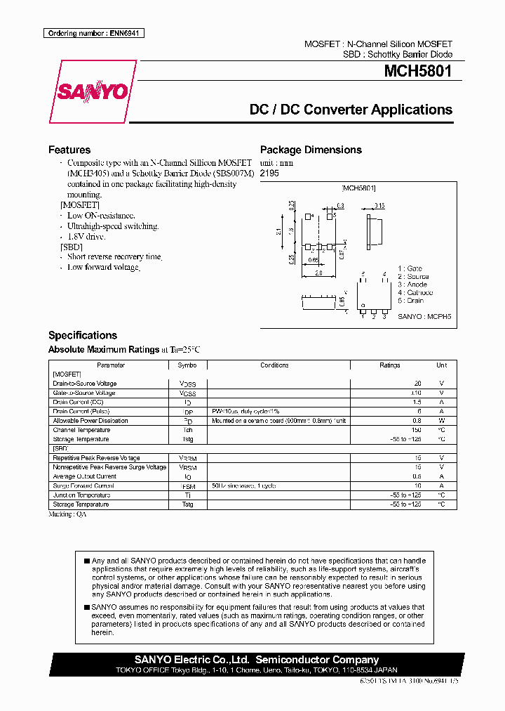 MCH5801_378263.PDF Datasheet