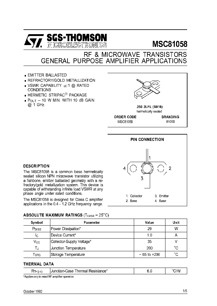 MSC81058_331548.PDF Datasheet