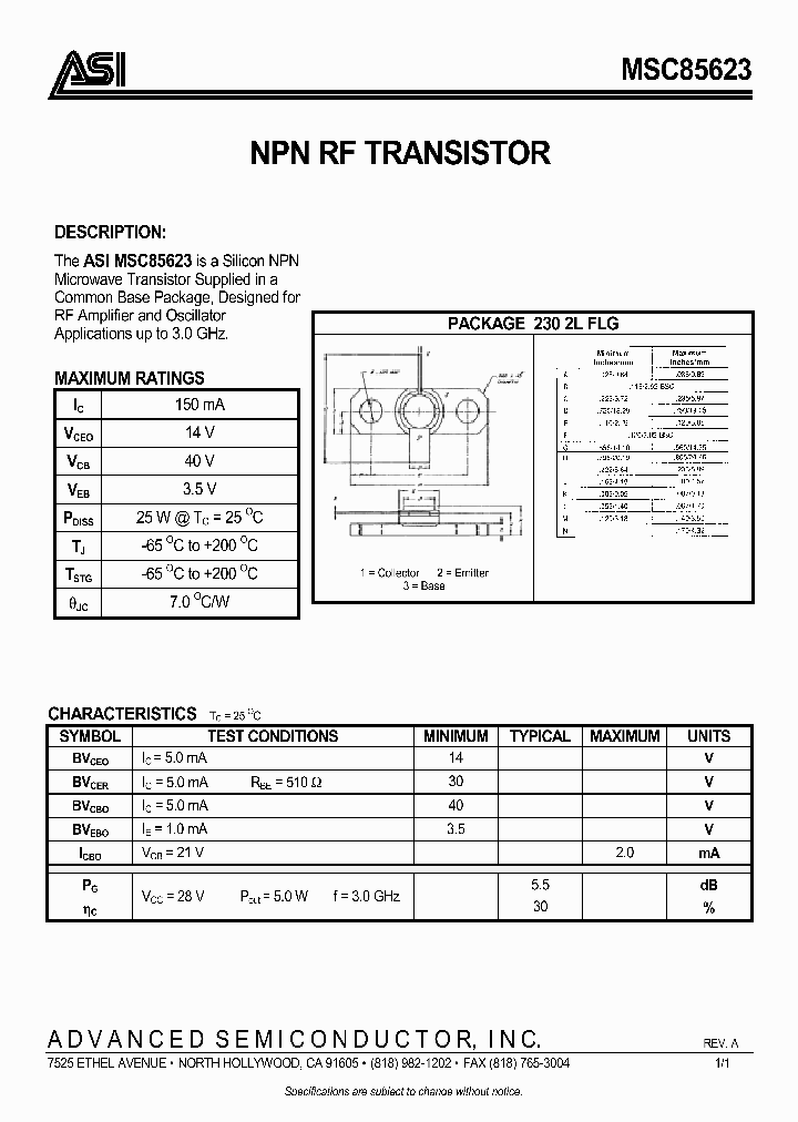 MSC85623_329789.PDF Datasheet