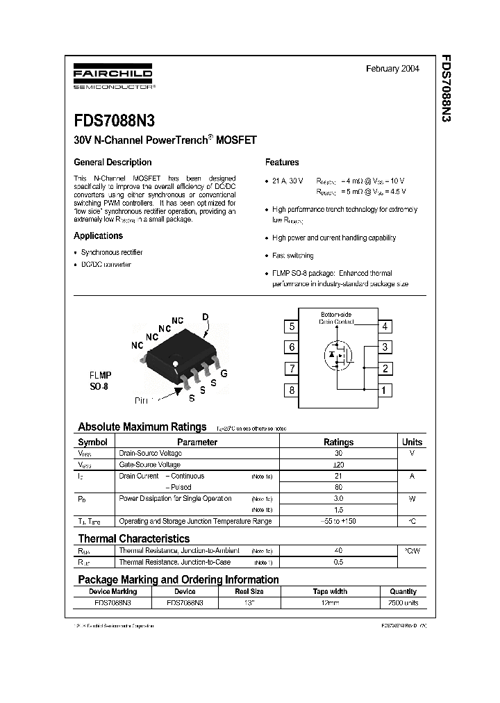 FDS7088N3_414962.PDF Datasheet