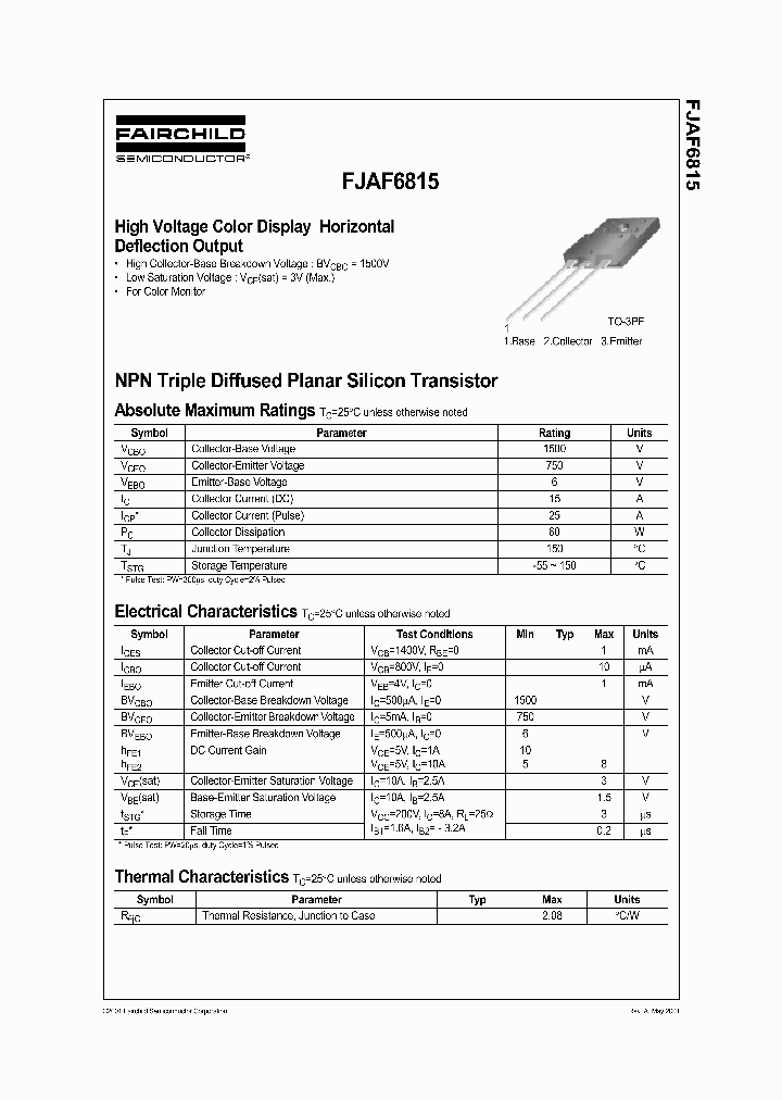 FJAF6815_431929.PDF Datasheet