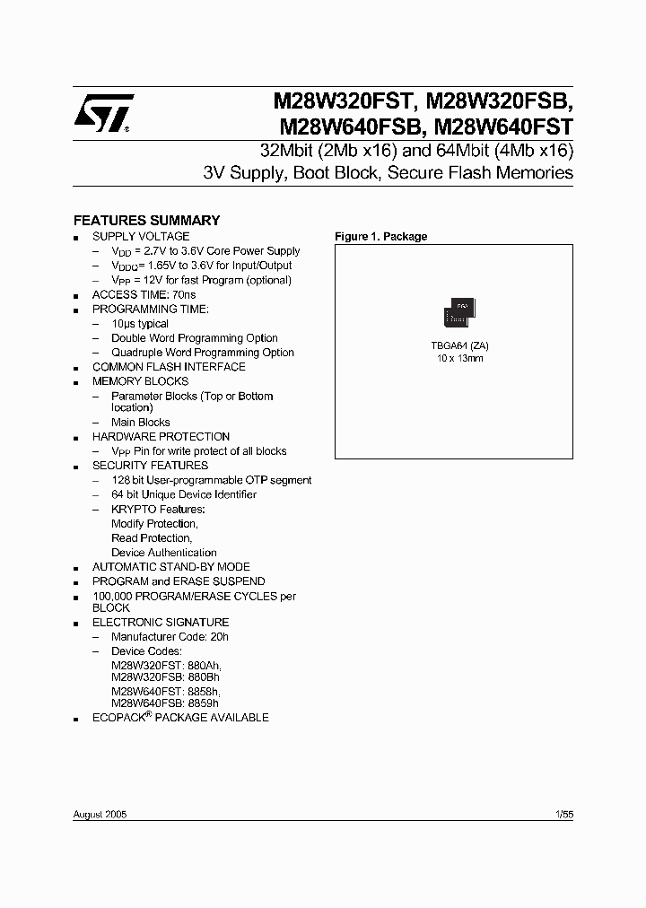 M28W320FST70ZA6E_423106.PDF Datasheet