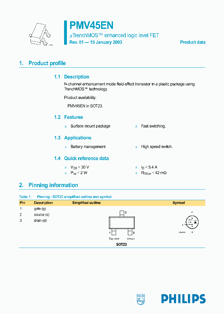 PMV45EN_421709.PDF Datasheet