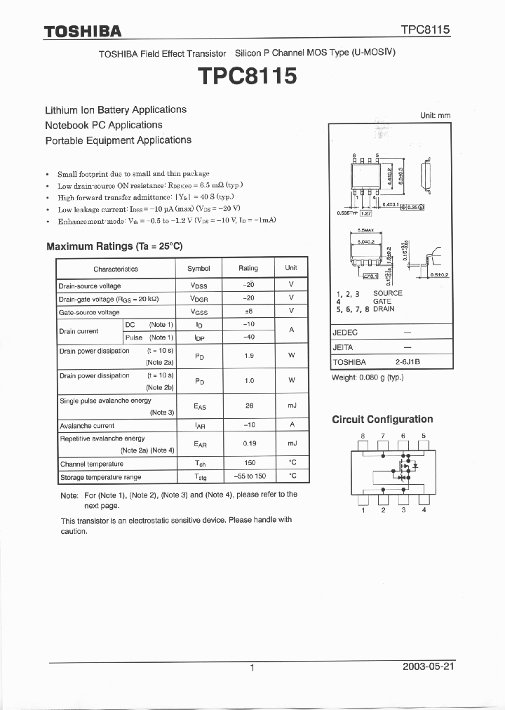 TPC8115_447986.PDF Datasheet