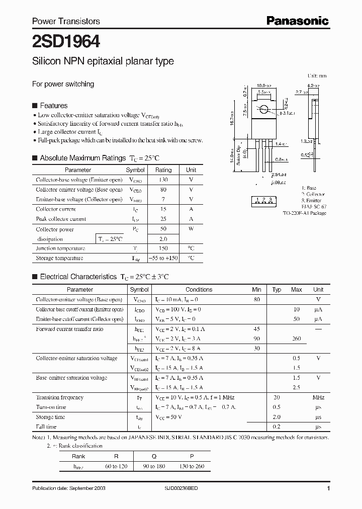 2SD1964_501361.PDF Datasheet