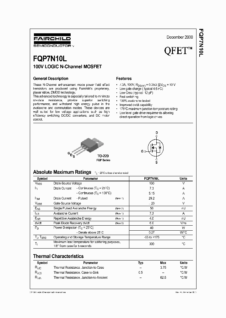 FQP7N10L_503814.PDF Datasheet