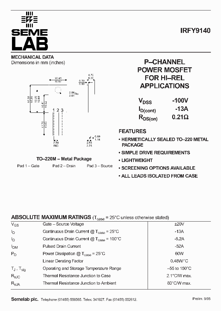 IRFY9140_488218.PDF Datasheet