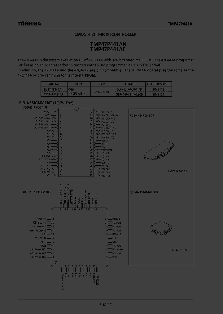 TMP47P441AN_505316.PDF Datasheet