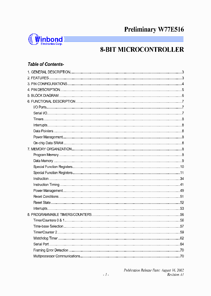 W77E516_533884.PDF Datasheet