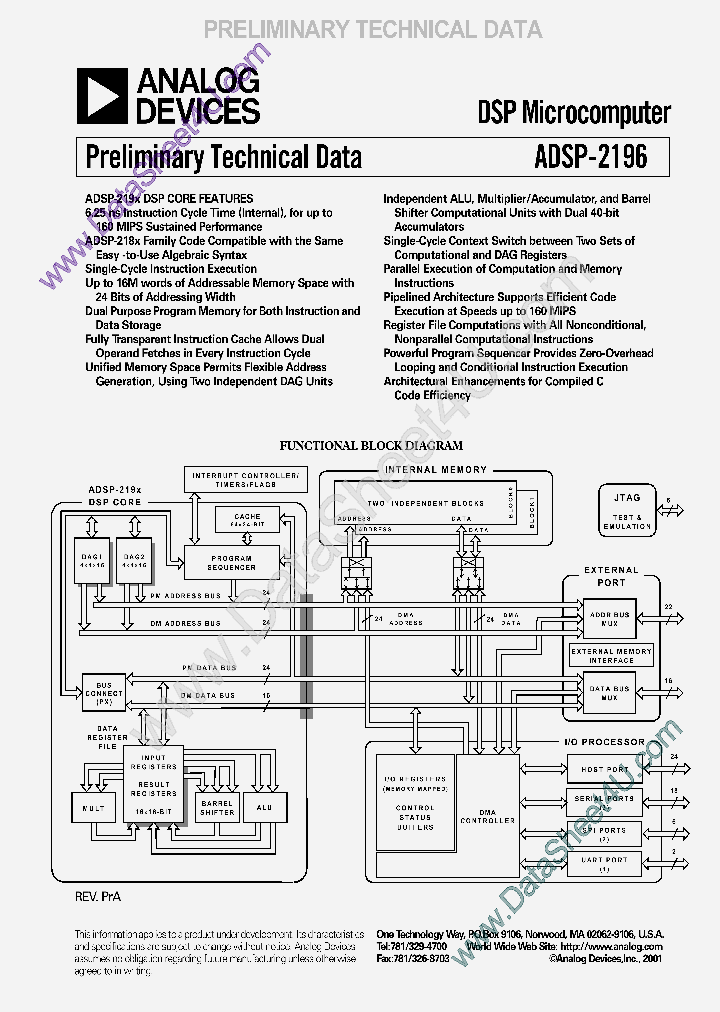 ADSP2196_568930.PDF Datasheet