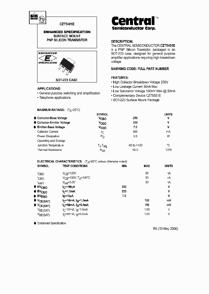 CZT5401E_635461.PDF Datasheet