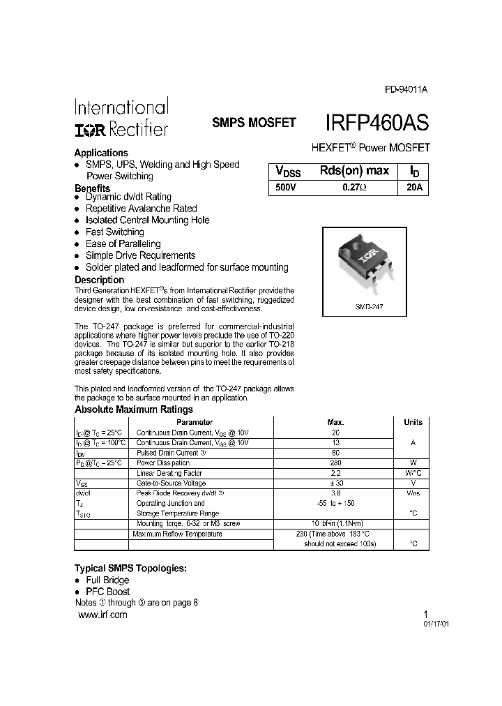 Irfp460 характеристики схема подключения