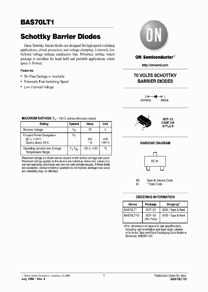 BAS70LT1_831036.PDF Datasheet