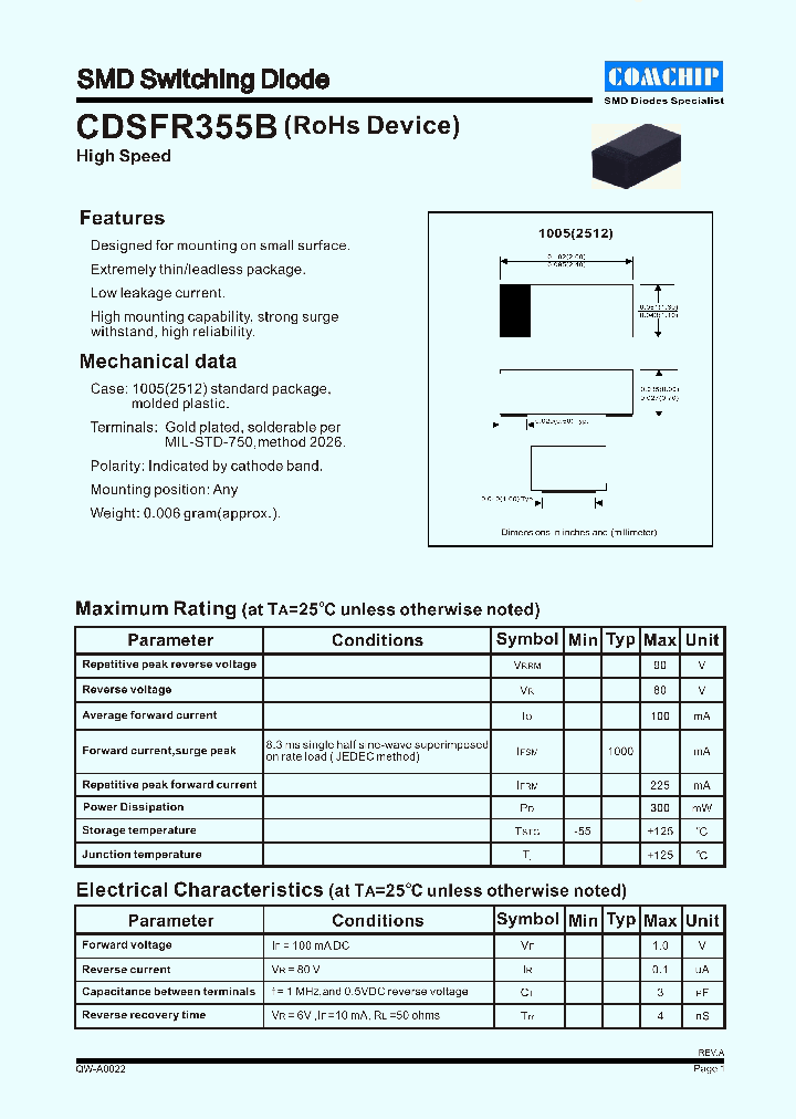 CDSFR355B_932051.PDF Datasheet