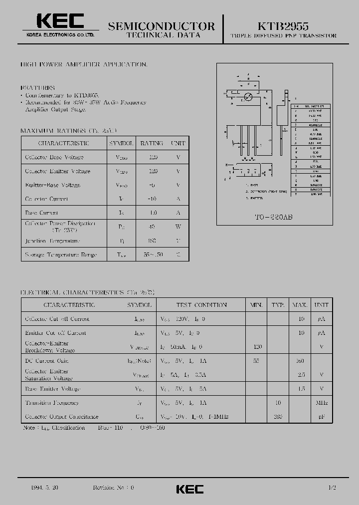 KTB2955_1016109.PDF Datasheet