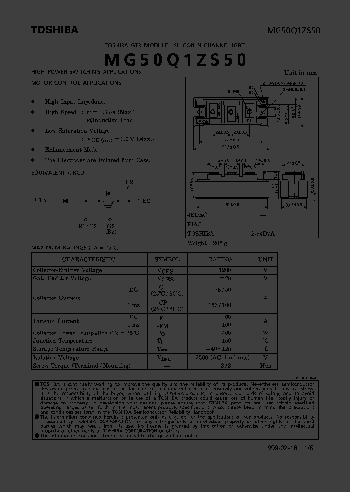 MG50Q1ZS50_885547.PDF Datasheet