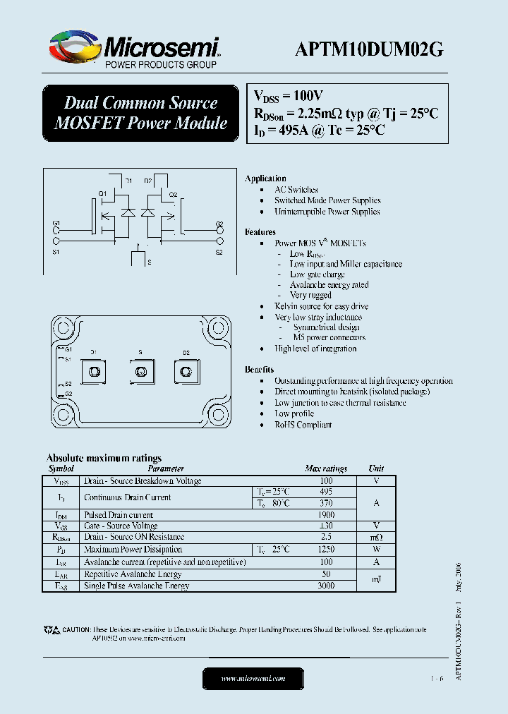 APTM10DUM02G_1167441.PDF Datasheet