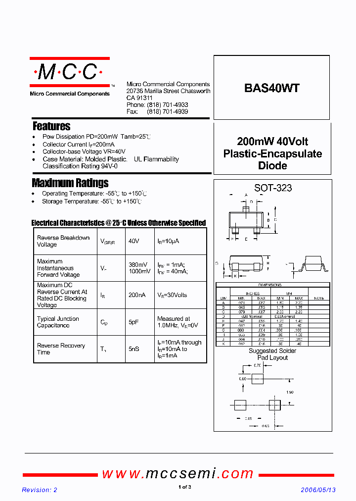 BAS40WT_1217249.PDF Datasheet