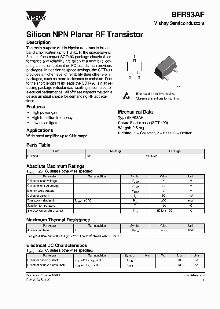 BFR93AF_1219265.PDF Datasheet