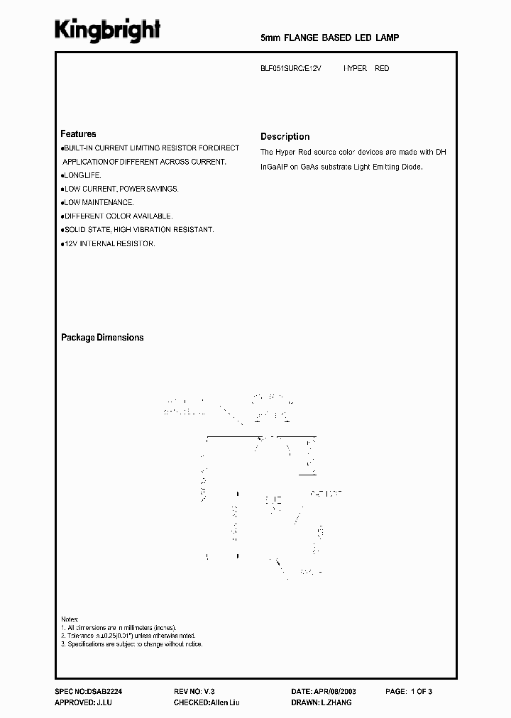 BLF051SURC-E12V_1219674.PDF Datasheet