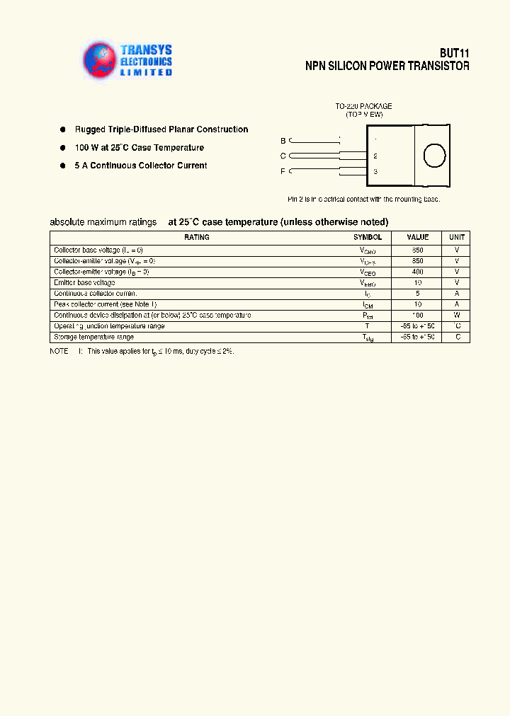 BUT11_1144293.PDF Datasheet