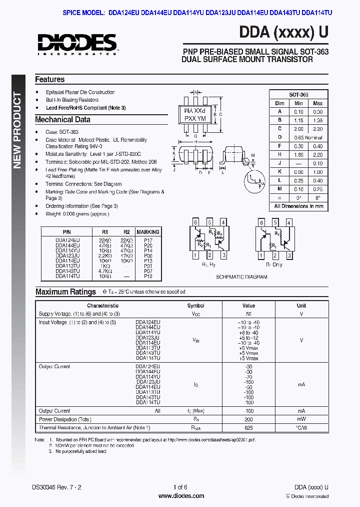 DDA144EU-7-F_1231927.PDF Datasheet