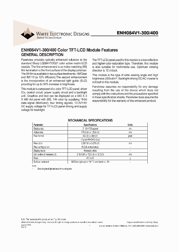 ENH084V1-XXX_1237357.PDF Datasheet