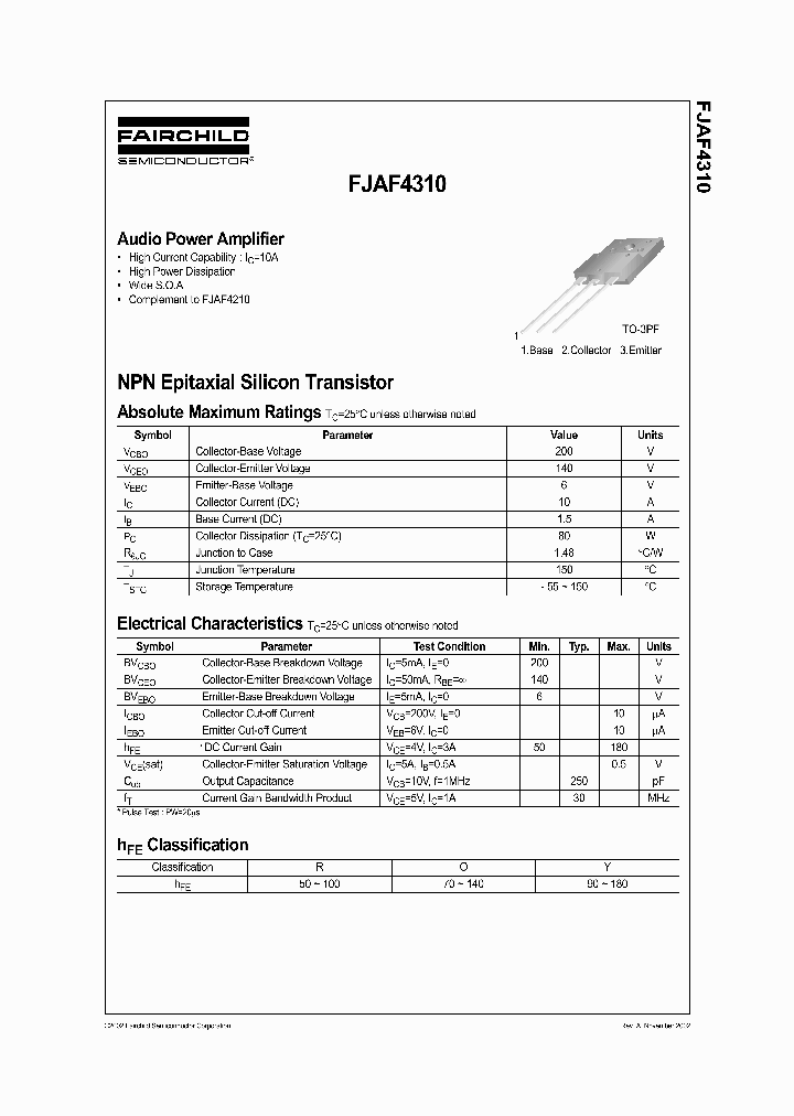 FJAF4310Y_1240256.PDF Datasheet