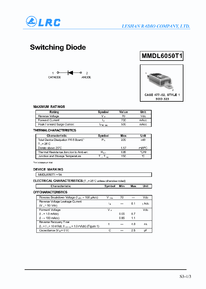 MMDL6050T1_1281624.PDF Datasheet