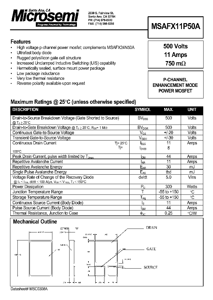 MSAFX11P50A_1284025.PDF Datasheet