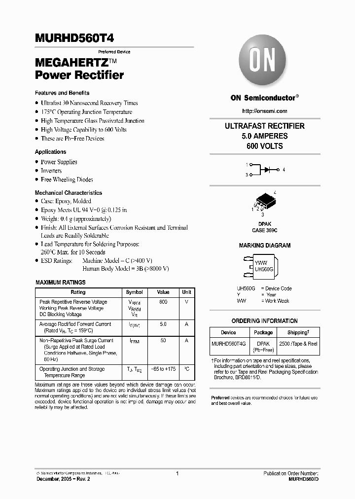 MURHD560T4G_1286232.PDF Datasheet