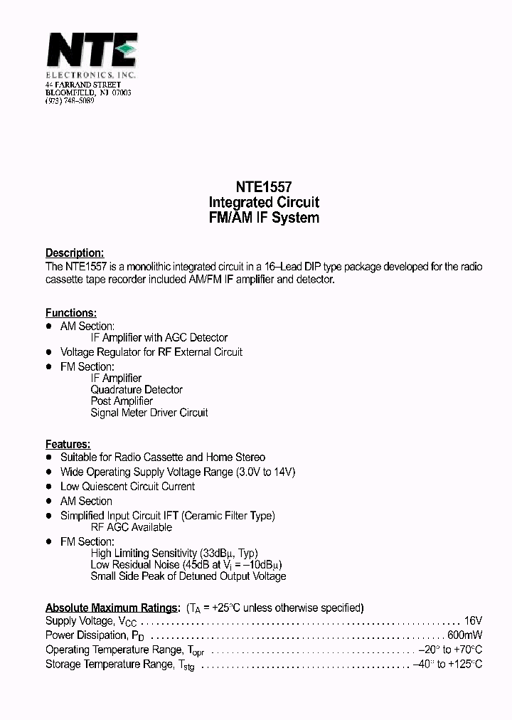 NTE1557_1290179.PDF Datasheet