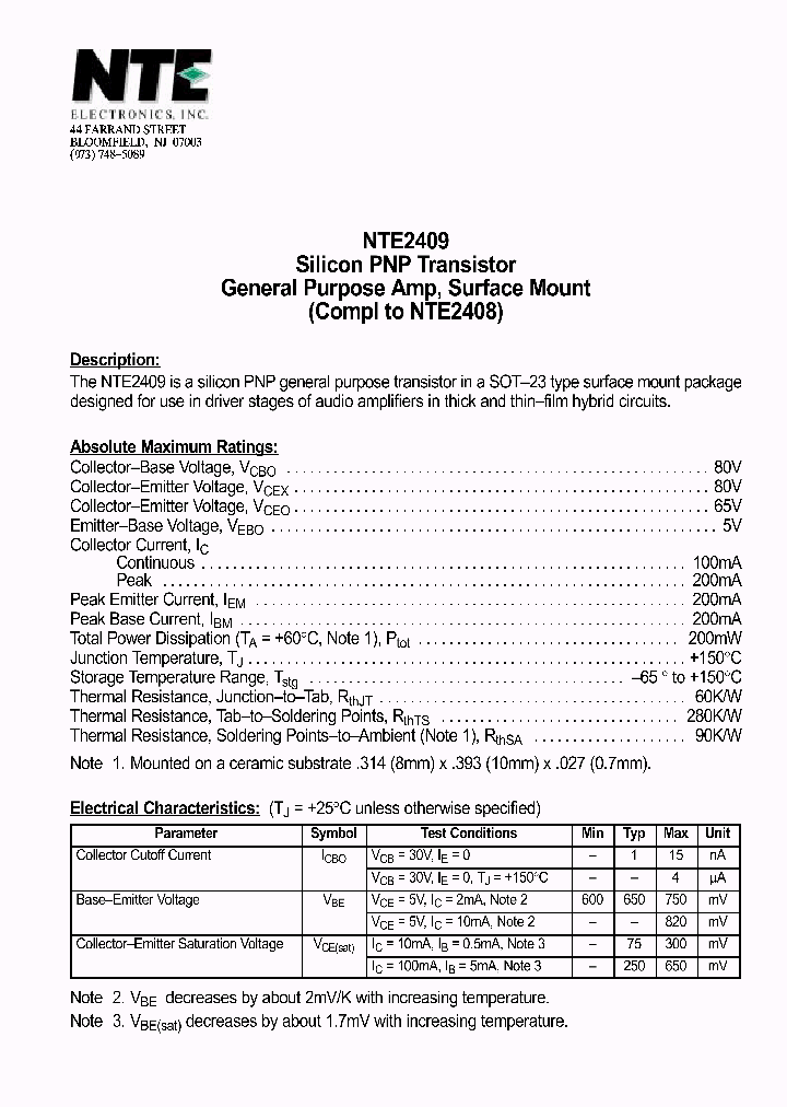 NTE2409_1290596.PDF Datasheet