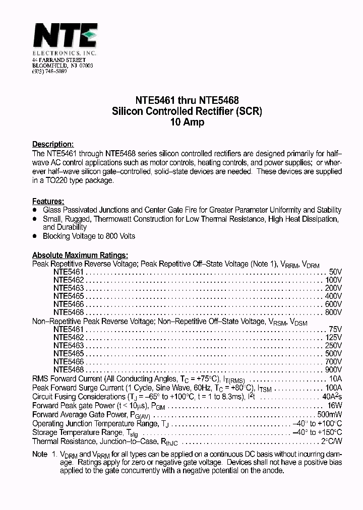 NTE5468_1290978.PDF Datasheet