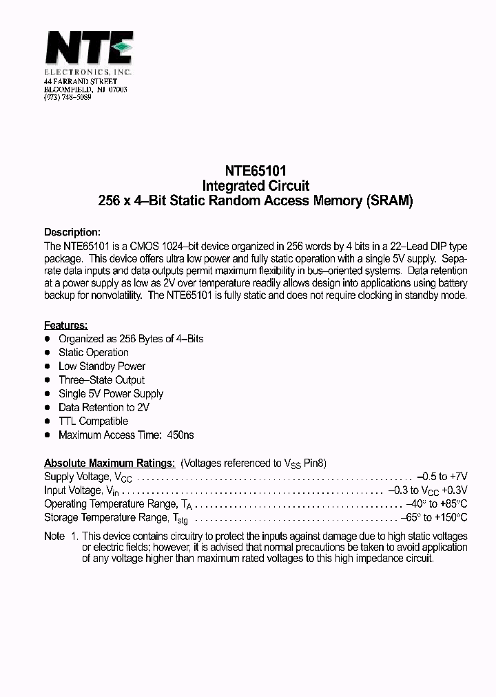 NTE65101_1291163.PDF Datasheet