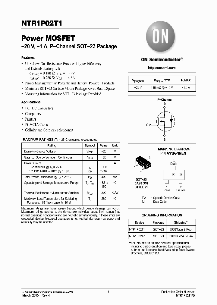 NTR1P02T3_1291550.PDF Datasheet