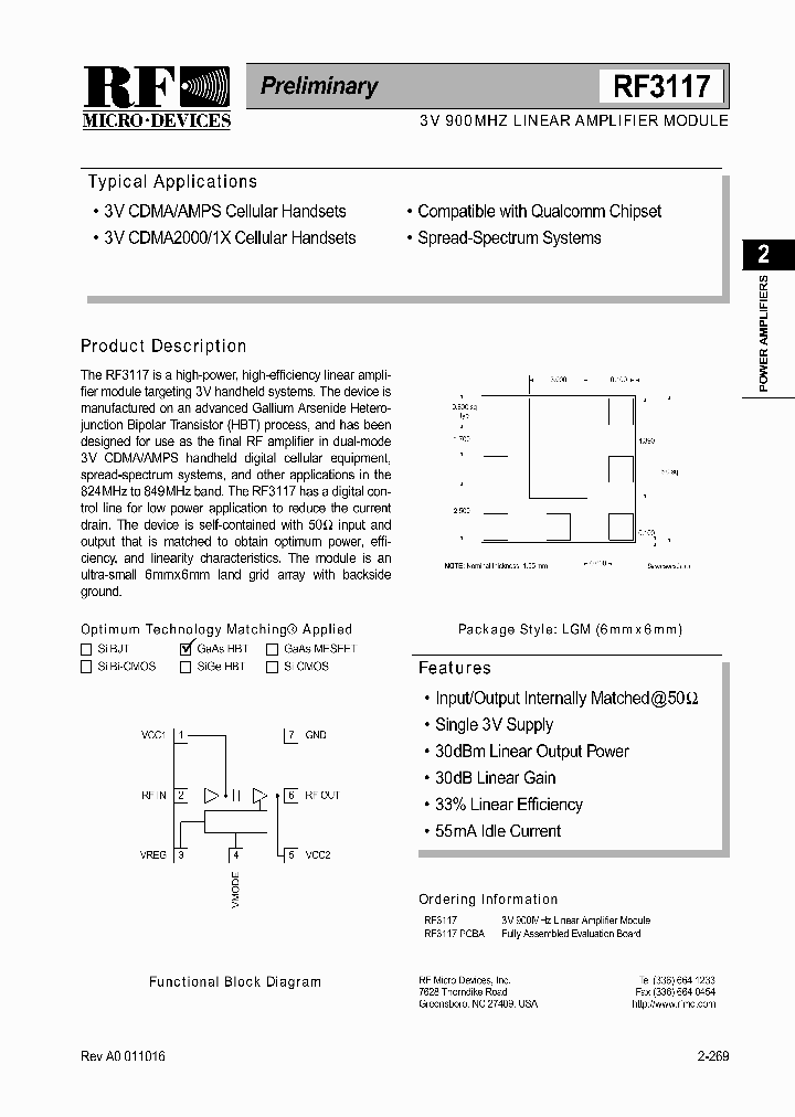 RF3117PCBA_1301434.PDF Datasheet