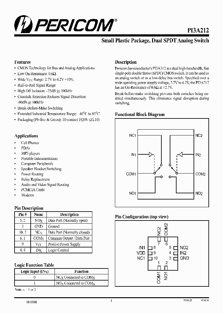 PI3A212ZLEX_4121620.PDF Datasheet