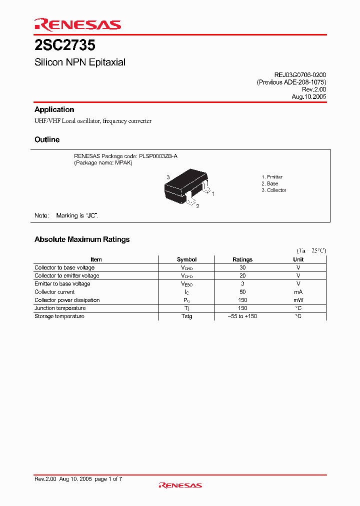 2SC2735JTL-E_4319717.PDF Datasheet