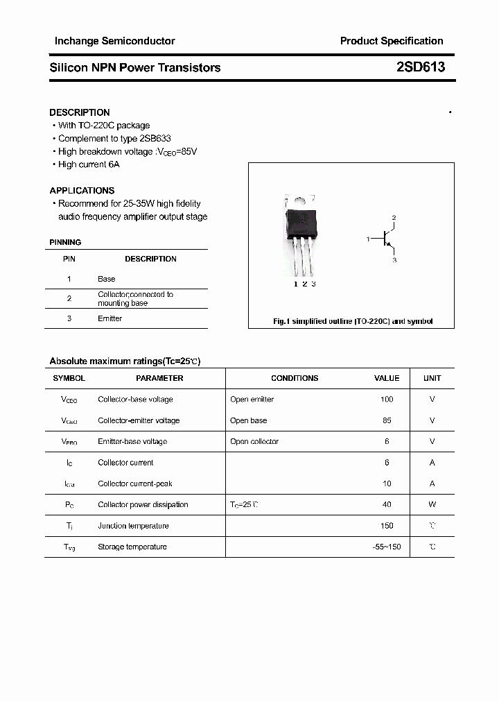 2SD613_4354400.PDF Datasheet