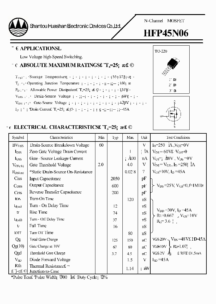 HFP45N06_4577268.PDF Datasheet